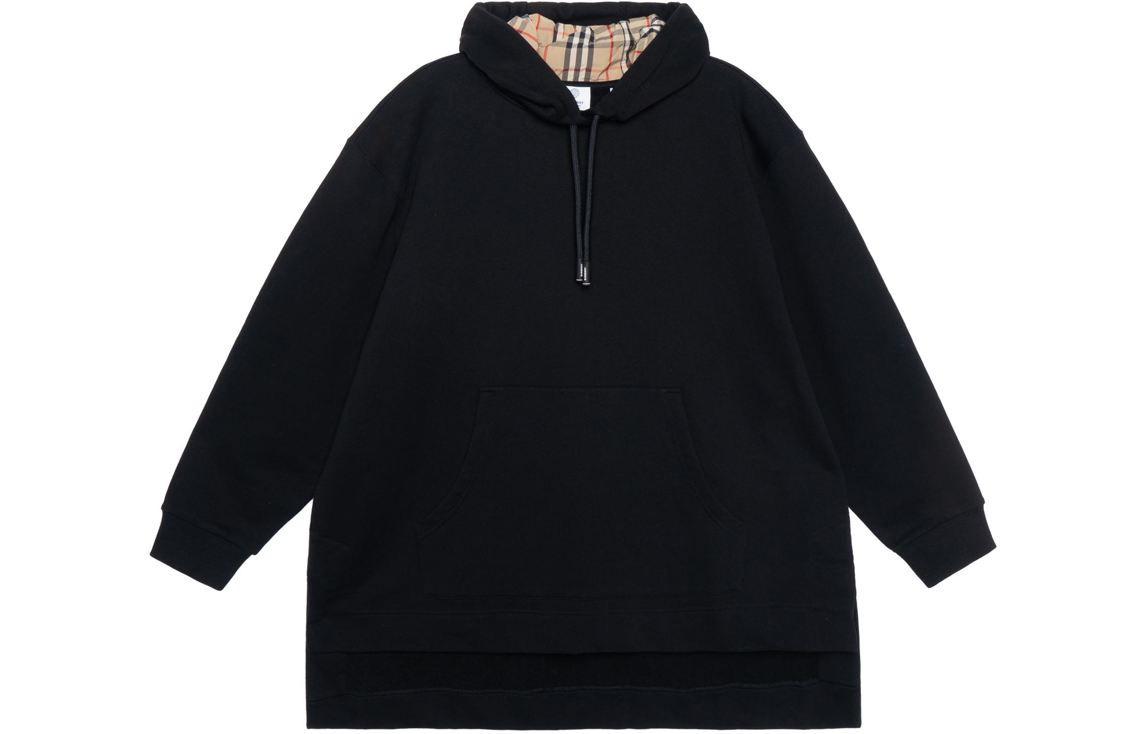 Женское худи Burberry Удлиненное (черное)