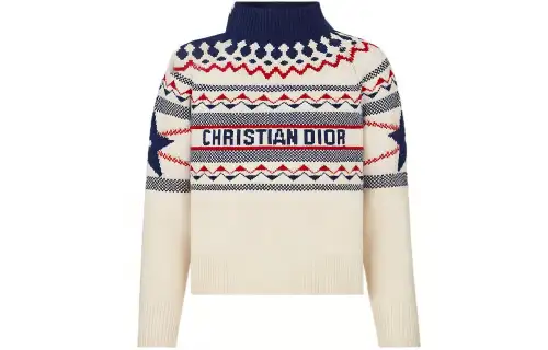 DIOR Quarterly New Products Cashmere Sweaters Women's Beige Turtleneck Moderate