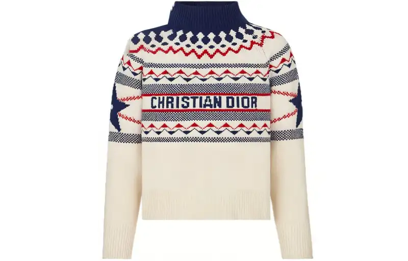 DIOR Quarterly New Products Cashmere Sweaters Women's Beige Turtleneck Moderate