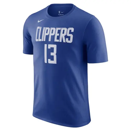 Nike LA ClippersIcon NBA Paul George Los Angeles Clippers 2022/23 No. 13 Comfortable casual sports versatile short-sleeved basketball jersey Men's Royal Blue
