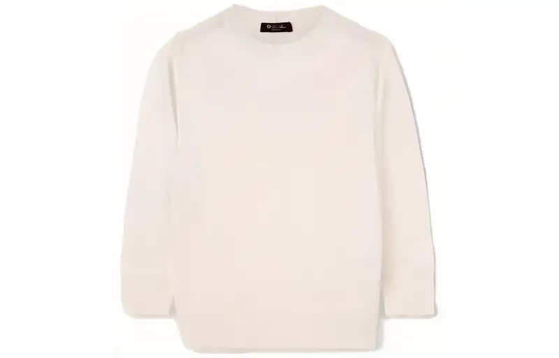 Loro Piana FW23 Piuma Crew Neck Sweater Women's White