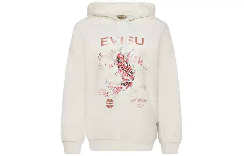 EVISU Sweatshirts Women's White Hooded Moderate Regular