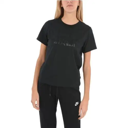 Converse T Shirts Women's Black Crew Neck Moderate Straight Fit