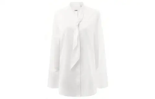 Burberry Shirts Women's White Stand Collar Moderate Shirt
