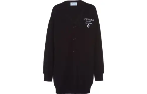 PRADA Cashmere Sweaters Women's Black V Neck Moderate
