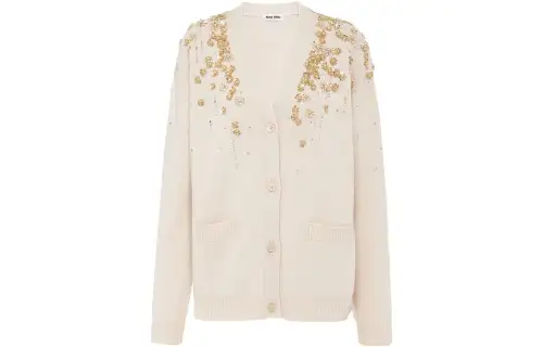 MIU MIU SS22 Cashmere Sweater Women's White