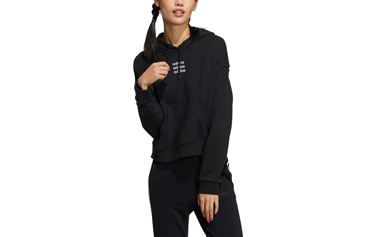 Женское худи adidas neo W Ce+ Swt Hdy (черное) — фото 1