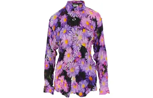 Balenciaga Floral Printed Crinkled Effect Shirt
