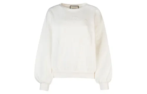 GUCCI Sweatshirts Women's White Crew Neck Moderate Regular