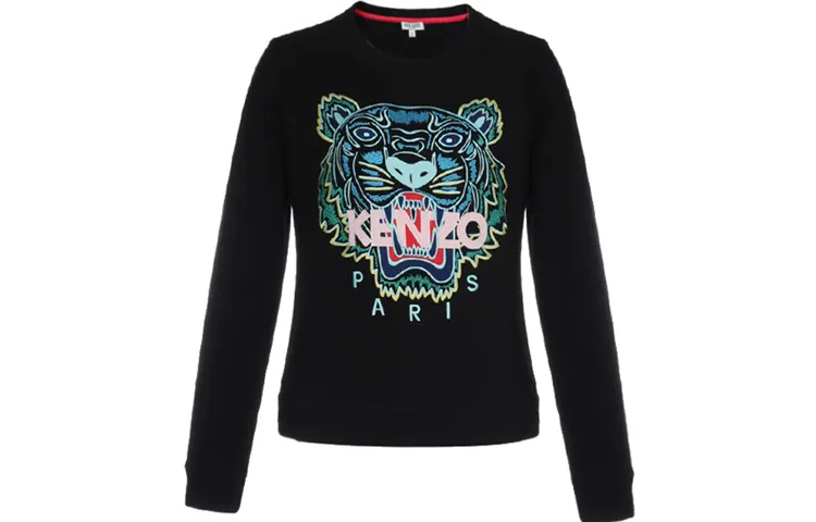 KENZO Sweatshirts Women's Black Crew Neck Moderate Regular