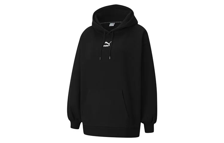 PUMA CLASSICS Sweatshirts Women's Black Hooded Moderate Straight Fit