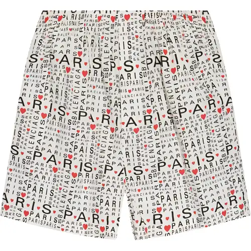 Balenciaga Allover Logo Printed Shorts