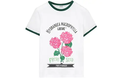 LOEWE Flower T Shirt 'White/Green/Pink'