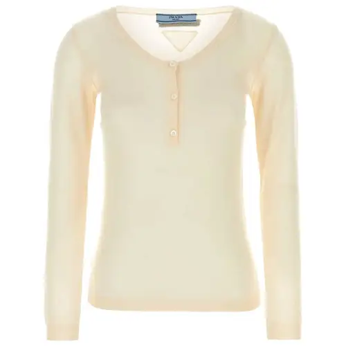 Prada Long-Sleeved Crewneck Knitted Top