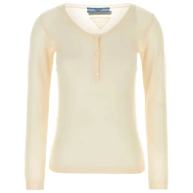 Prada Long-Sleeved Crewneck Knitted Top