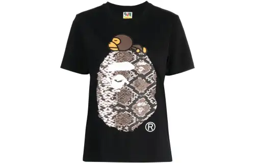 A BATHING APE T Shirts Women's Black Crew Neck Moderate