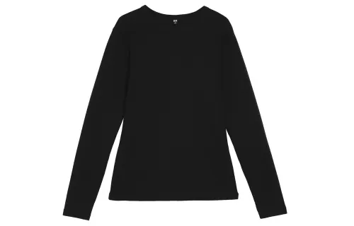 UNIQLO T Shirts Women's Black Crew Neck Moderate