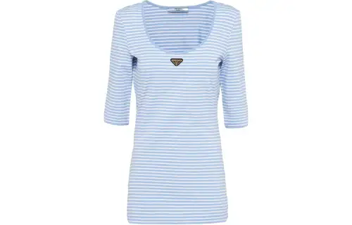 PRADA SS24 Regular T Shirt Women's Sky Blue
