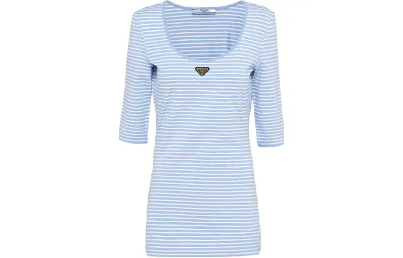 PRADA SS24 Regular T Shirt Women's Sky Blue