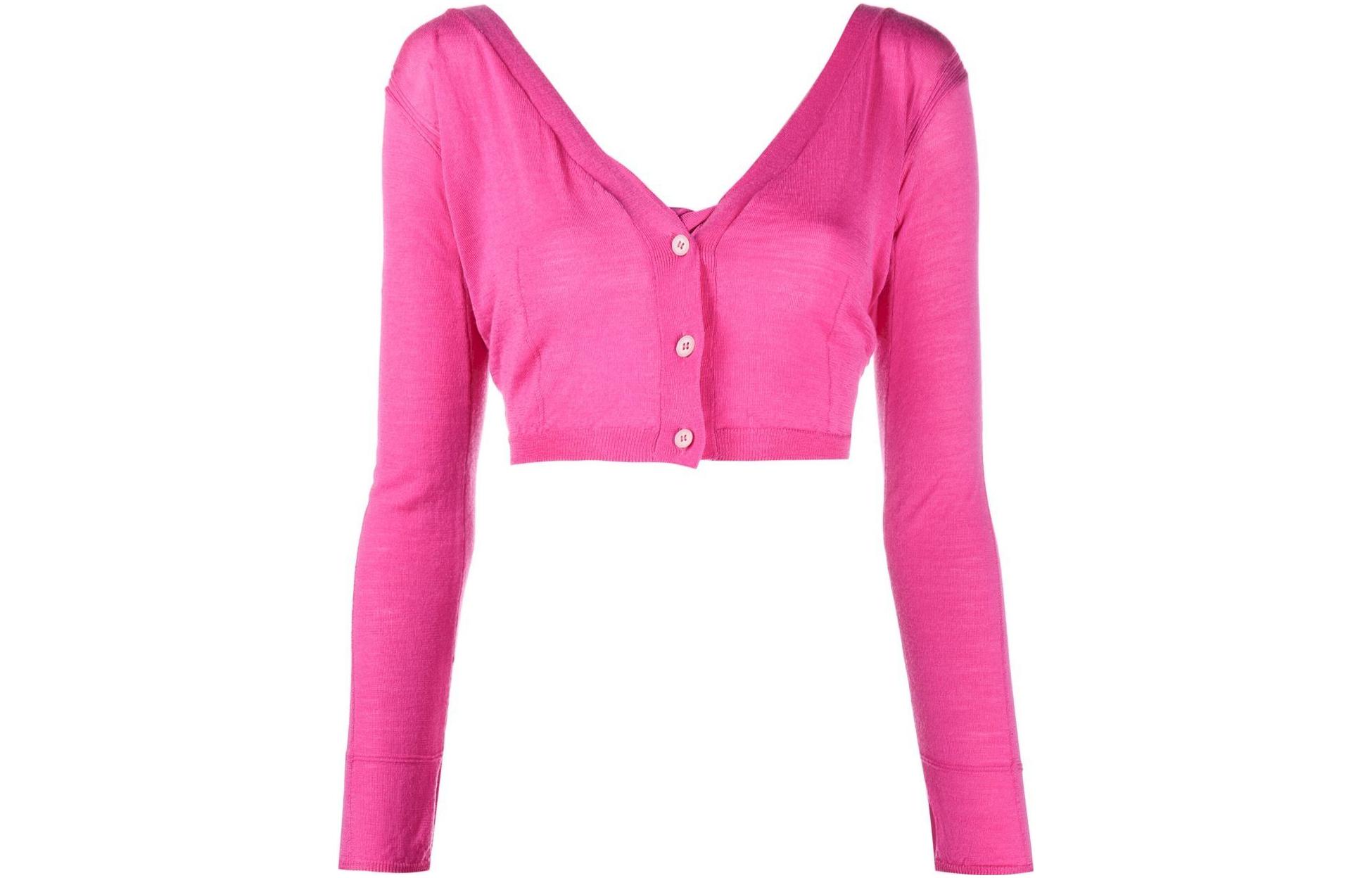 Jacquemus V Neck Butttoned Cropped Cardigan