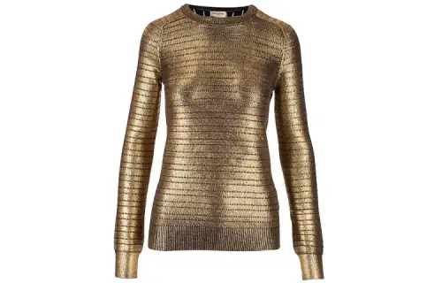 SAINT LAURENT Slim Fit Knitwear Women's Gold
