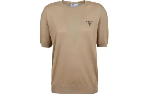 Prada embroidered-logo knit top