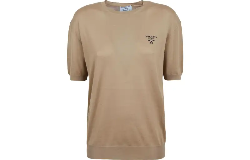 Prada embroidered-logo knit top