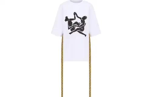 DIOR T Shirts Women's White Crew Neck Moderate Straight Fit