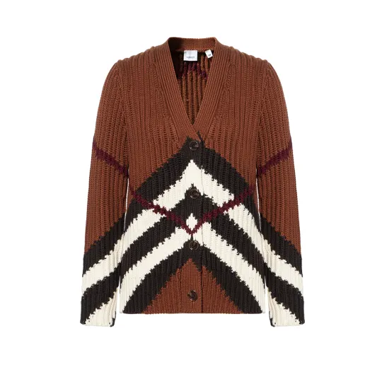Burberry Cashmere Sweaters Women's Brown V Neck Moderate