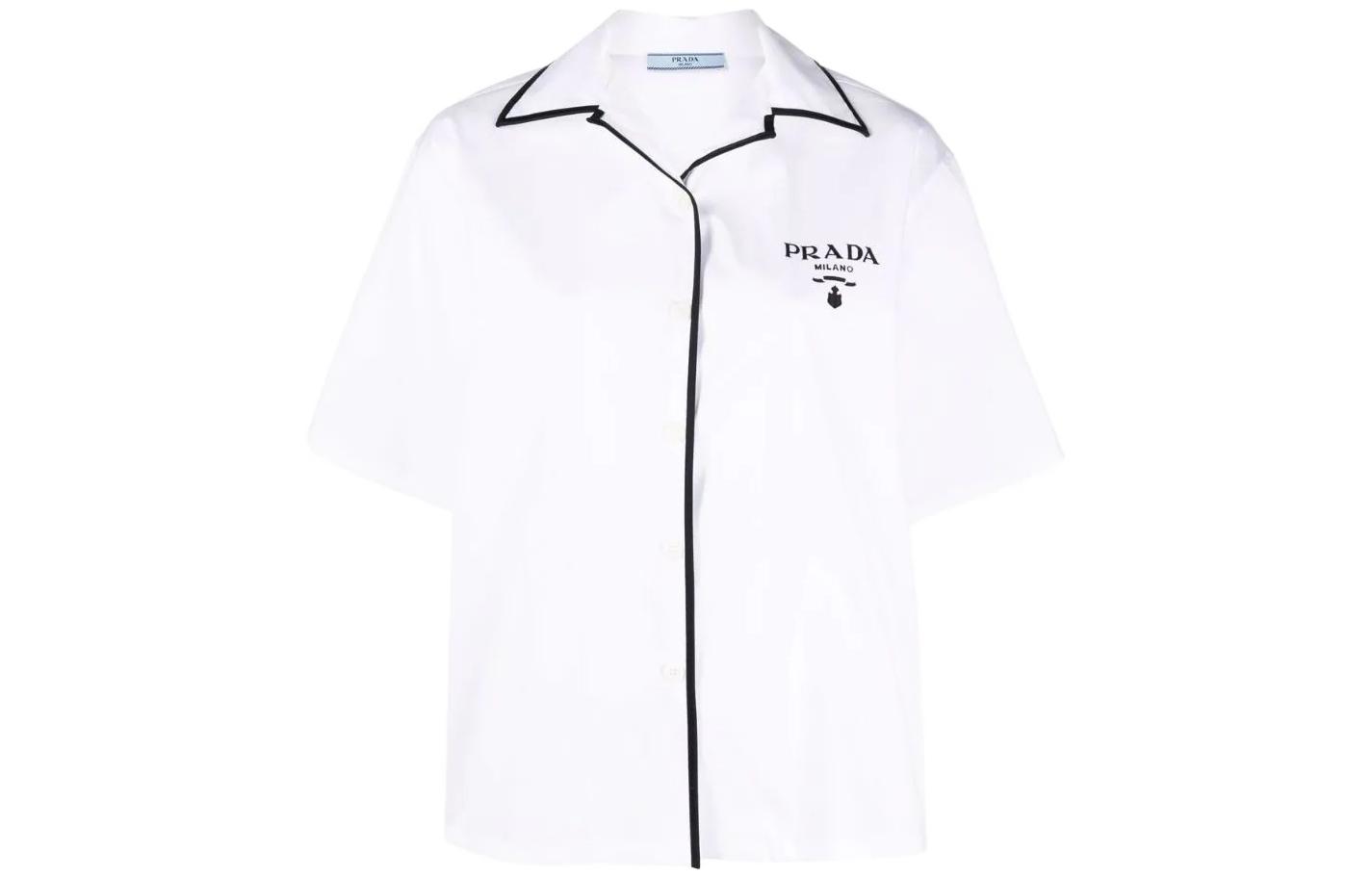 Женская рубашка Prada PRADA Logo (белая)
