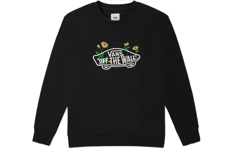 Vans Sweatshirts Women's Black Crew Neck Moderate Regular