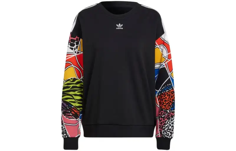 Adidas Originals Sweatshirts Women's Black Crew Neck Moderate Regular