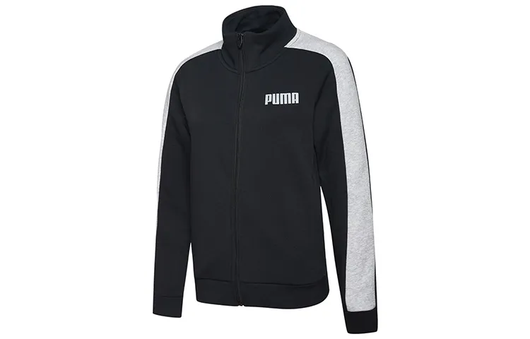 PUMA Sweatshirts Women's Black Stand Collar Moderate Straight Fit