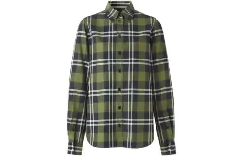 Burberry Shirts Women's Dark Olive Green Lapel Moderate Other