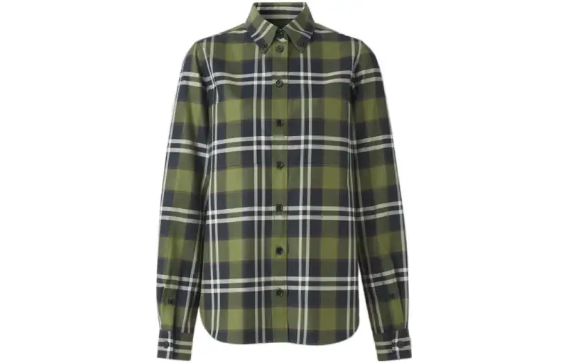 Burberry Shirts Women's Dark Olive Green Lapel Moderate Other