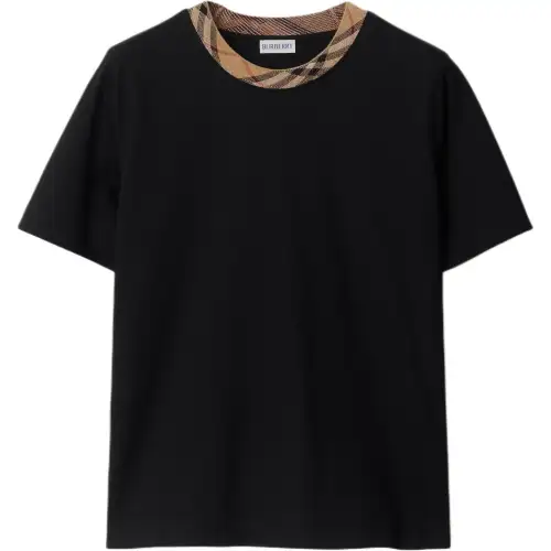 Burberry checked-trim T-shirt