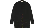 GUCCI Cashmere Sweaters Women's Black V Neck Moderate