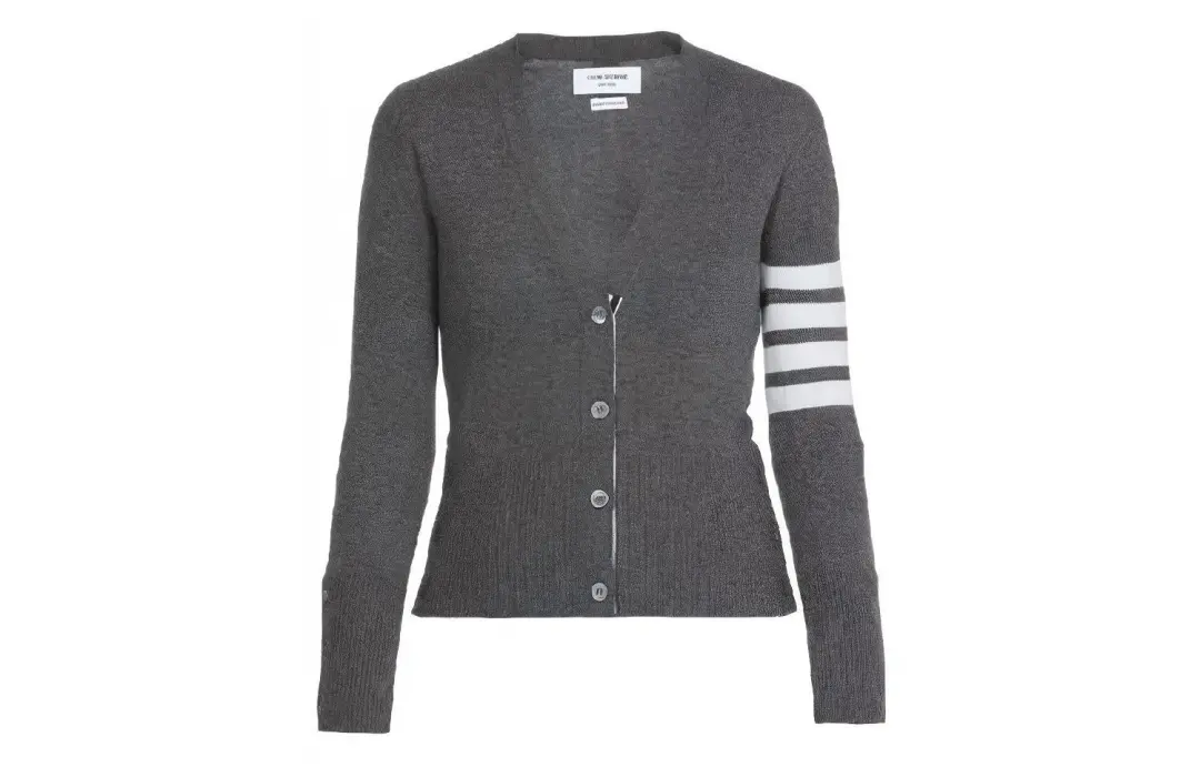 THOM BROWNE 4 Bar V Neck Cardigan