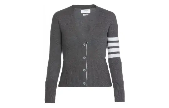 THOM BROWNE 4 Bar V Neck Cardigan