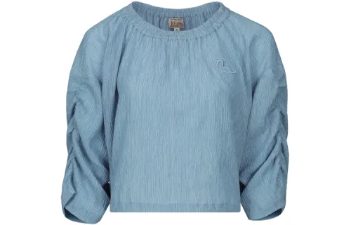 EVISU T Shirts Women's Pink/Blue Crew Neck Moderate Straight Fit