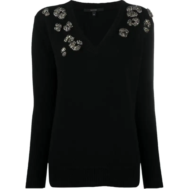 Gucci V-Neck Embellished Jumper
