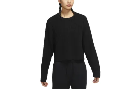 Nike Cashmere Sweaters Women's Black Crew Neck Moderate Straight Fit