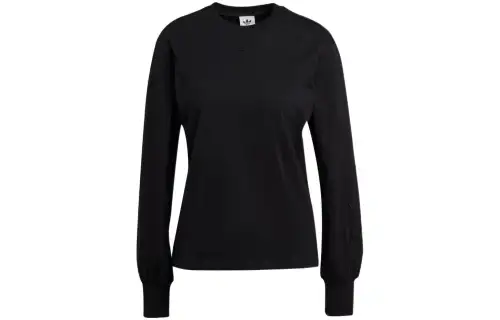 Adidas Originals T Shirts Women's Black Crew Neck Moderate Straight Fit