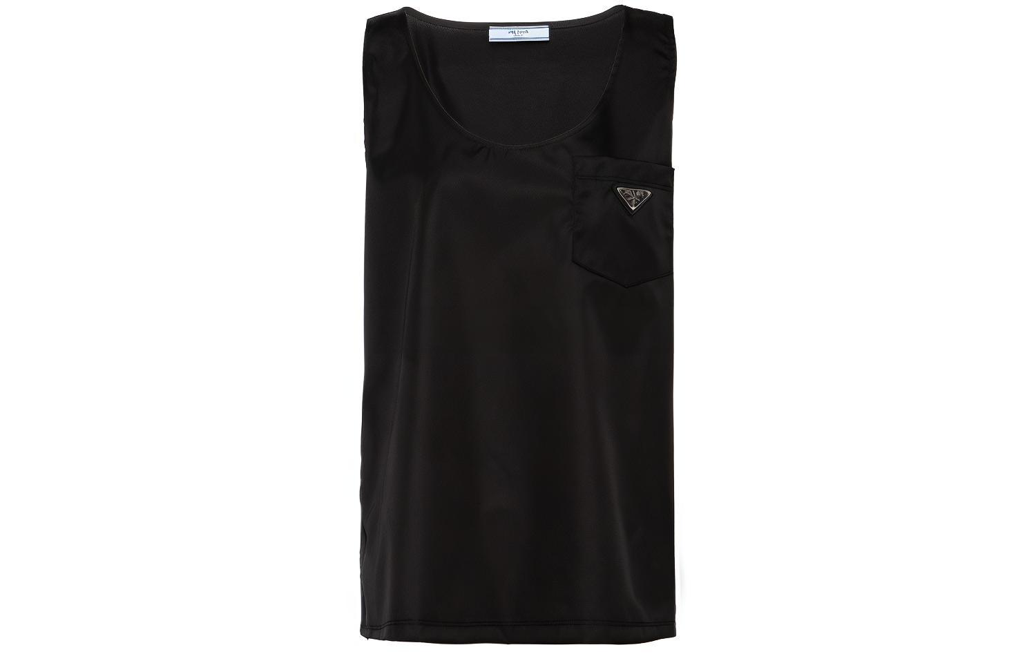 PRADA Camisoles Women's Black Crew Neck Moderate Straight Fit