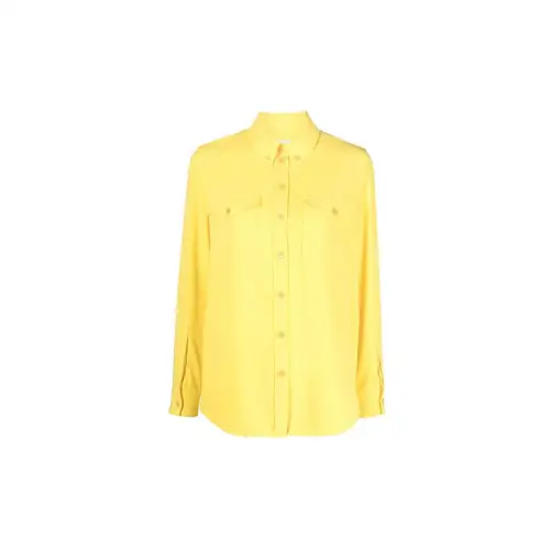 Burberry Shirts Women's Yellow Pointed Collar Moderate Shirt