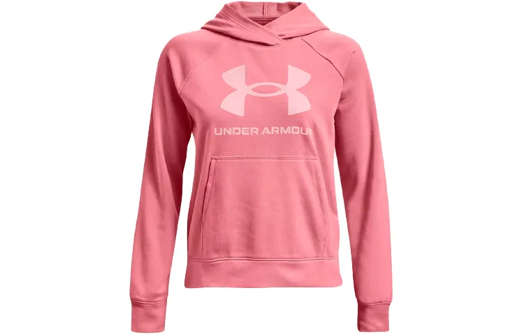Under Armour Rival Sweatshirts Women's Light Pink Hooded Moderate Regular