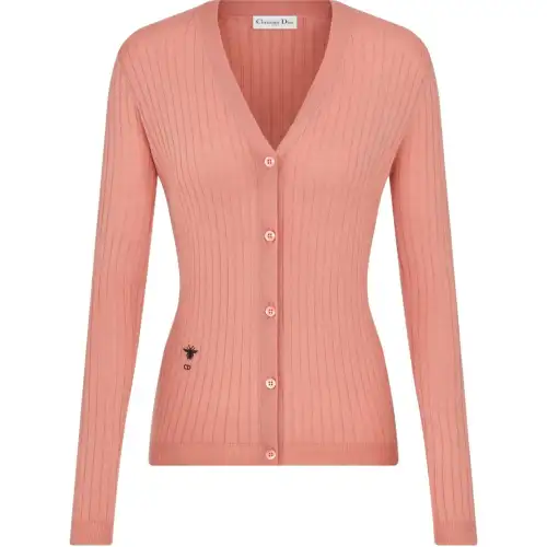 DIOR Knitwear Women's Orange V Neck Moderate Other