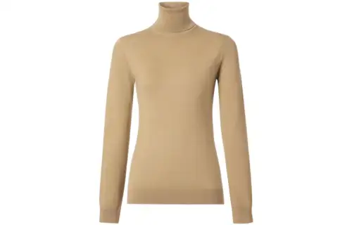 Burberry Cashmere Sweaters Women's Brown Turtleneck Moderate