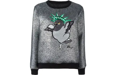 KENZO Sweatshirts Women's Silver Crew Neck Moderate Regular