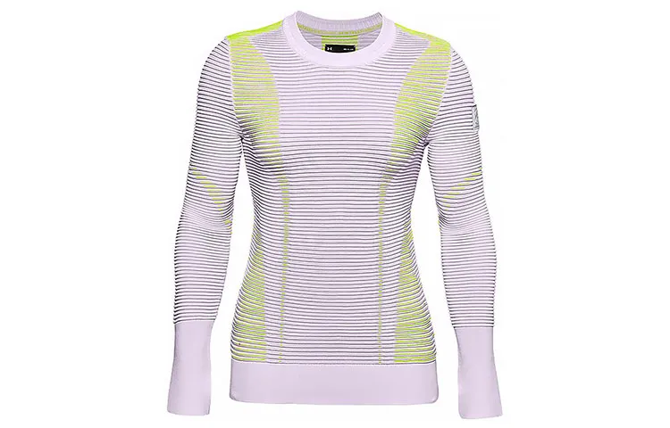 Under Armour IntelliKnit Sweatshirts Women's Light Purple Crew Neck Moderate Regular